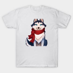 Cute Husky Drawing T-Shirt